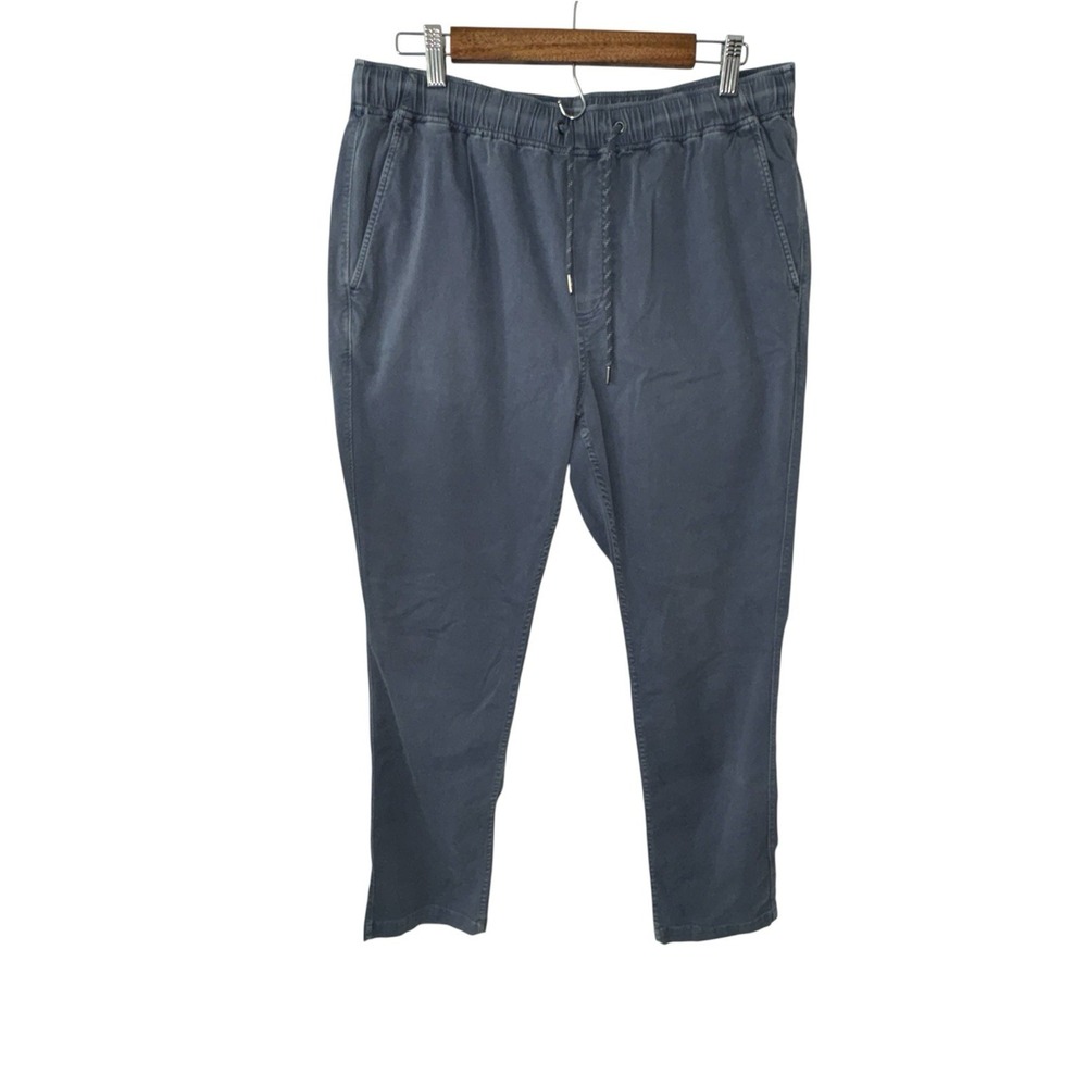 Faherty Utility Pants Men's 32x30 Blue Stretch Cotton Travel Lounge Drawstring
